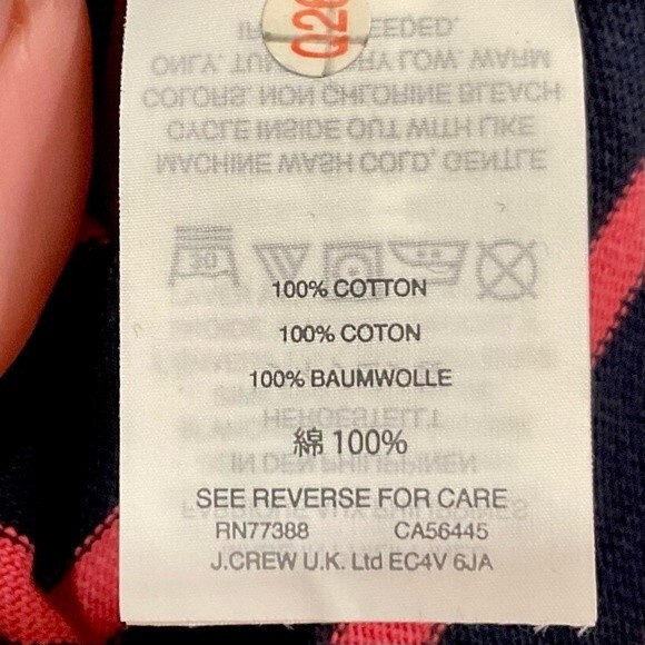 J.Crew Striped Knit Pullover Button Shoulder Navy & Pink Mockneck Sz XXS NWT - Picture 5 of 6